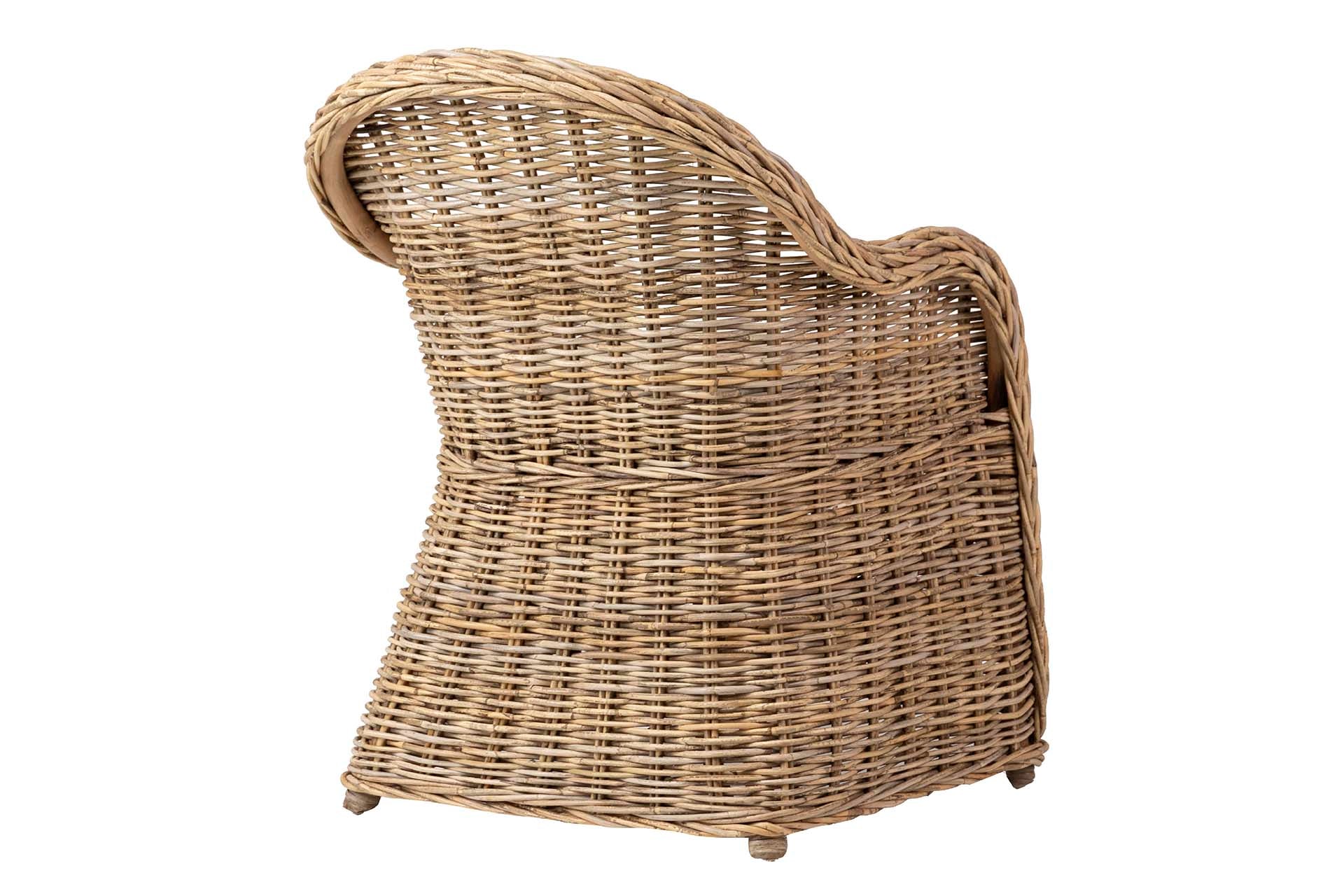 POLTRONA COM ALMOFADA BEGE RATTAN NATURAL 60x57x85 CM