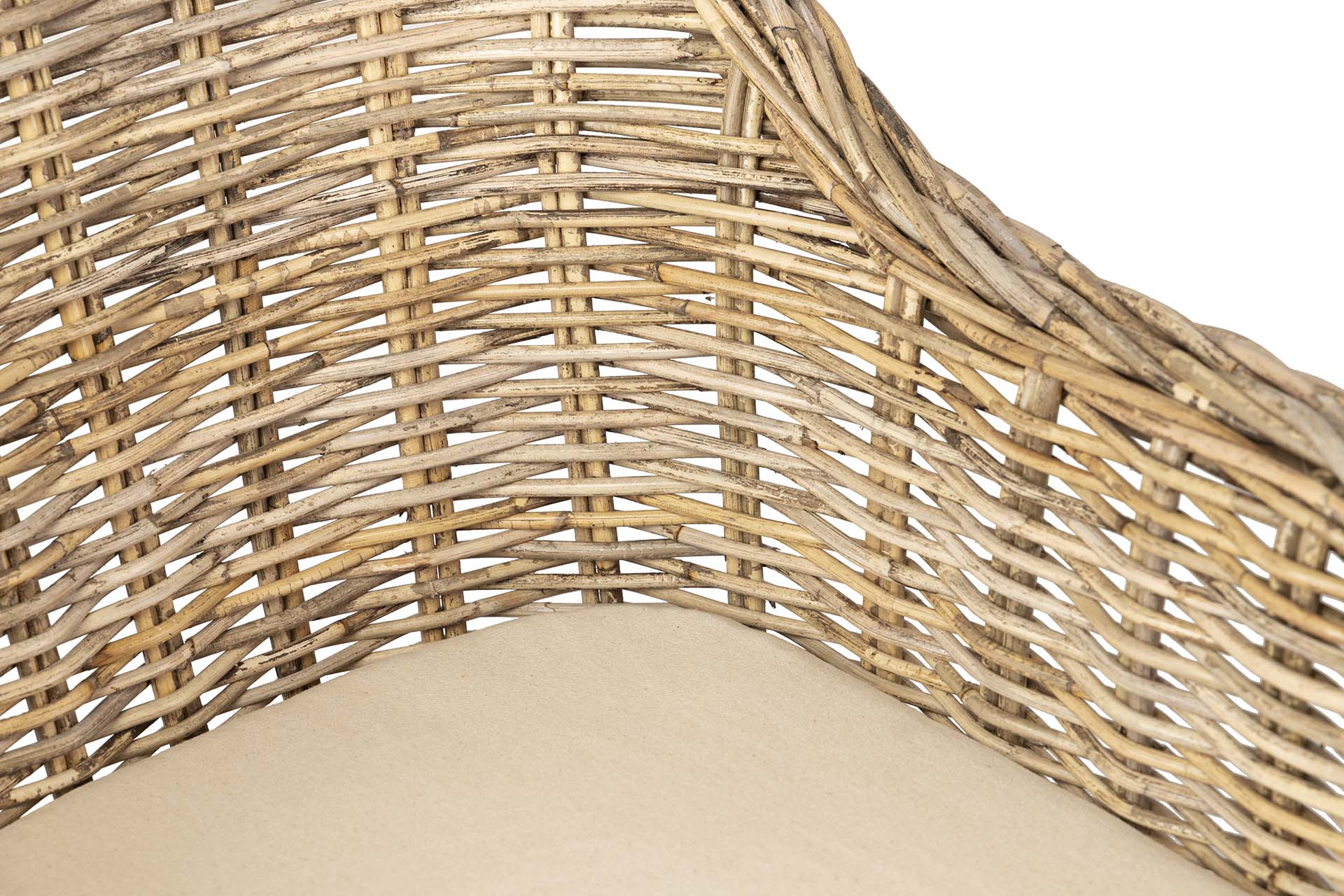 POLTRONA COM ALMOFADA BEGE RATTAN NATURAL 60x57x85 CM