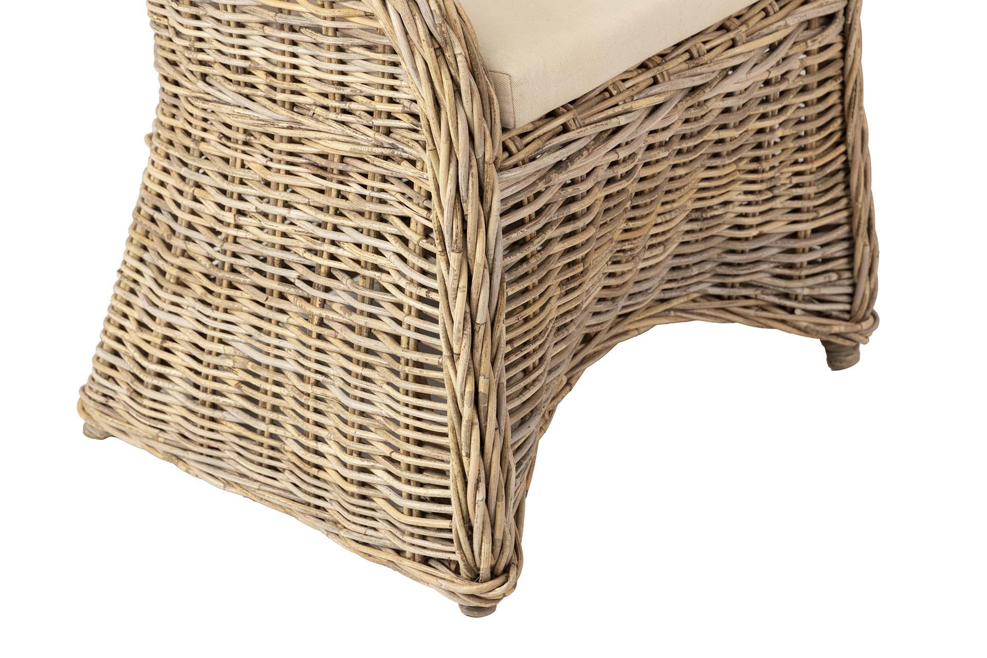 POLTRONA COM ALMOFADA BEGE RATTAN NATURAL 60x57x85 CM
