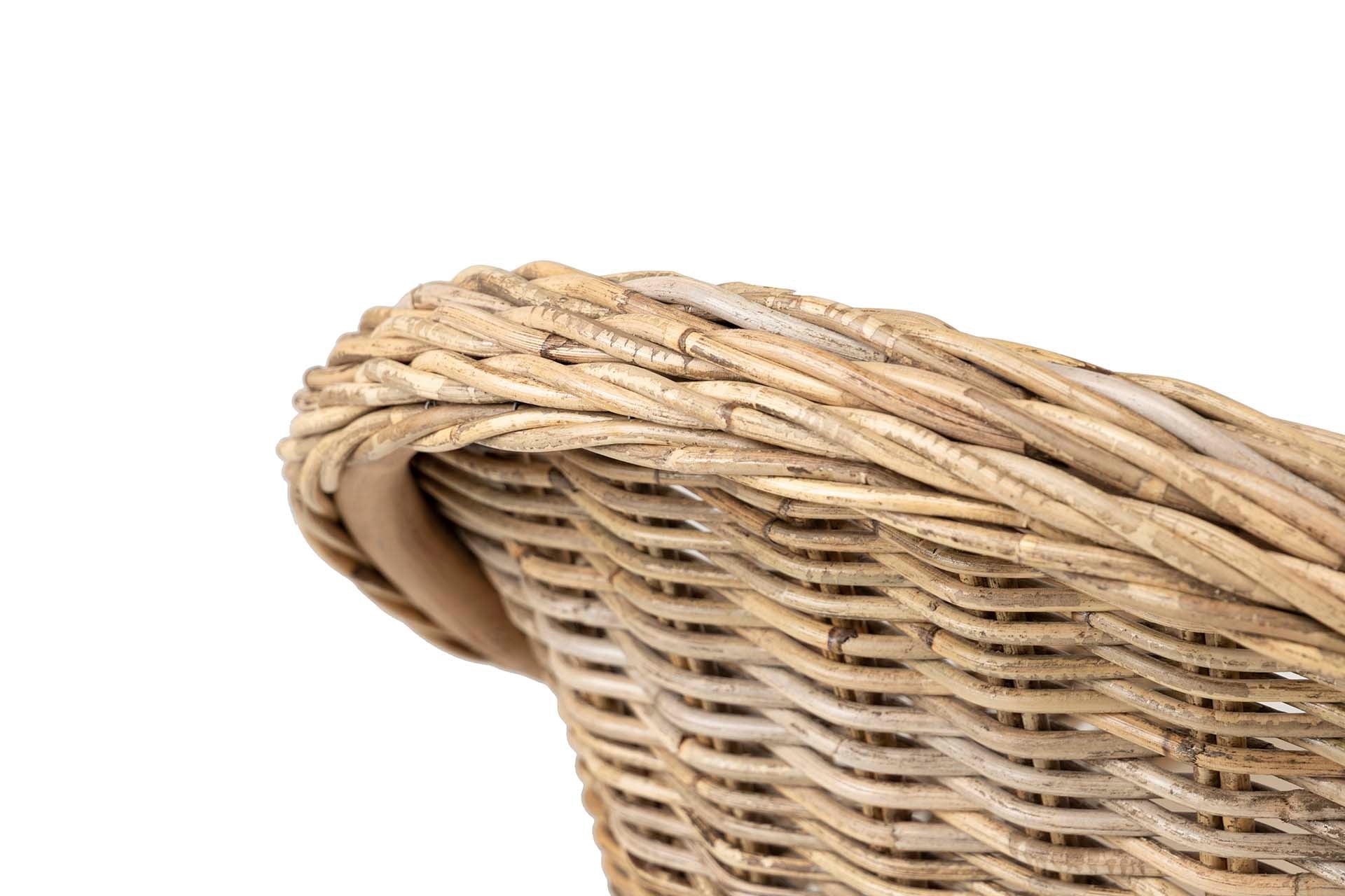 POLTRONA COM ALMOFADA BEGE RATTAN NATURAL 60x57x85 CM