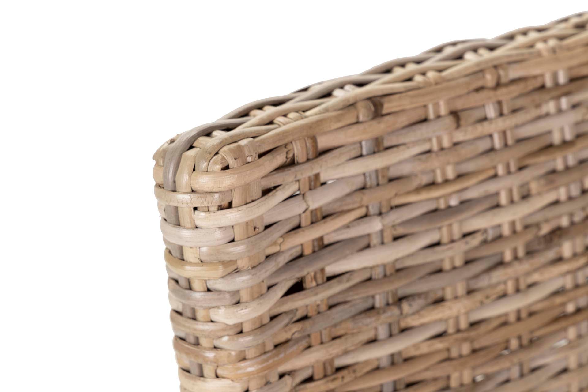 CADEIRA DE RATAN DE LINHO DE MADEIRA BEGE NATURAL 53x48x98 CM