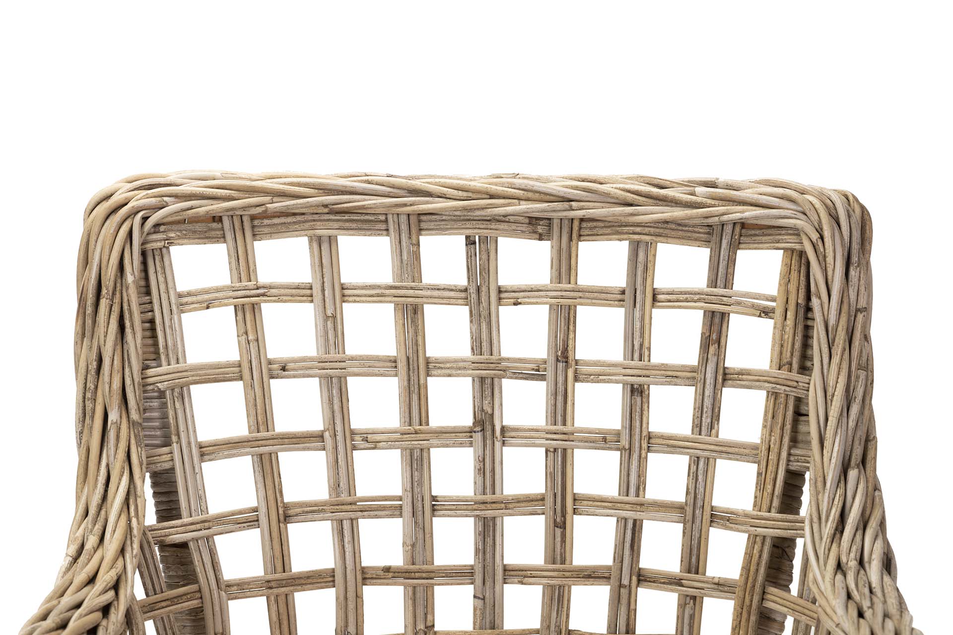 POLTRONA COM ALMOFADA DE RATTAN MARROM 63x60x84 CM