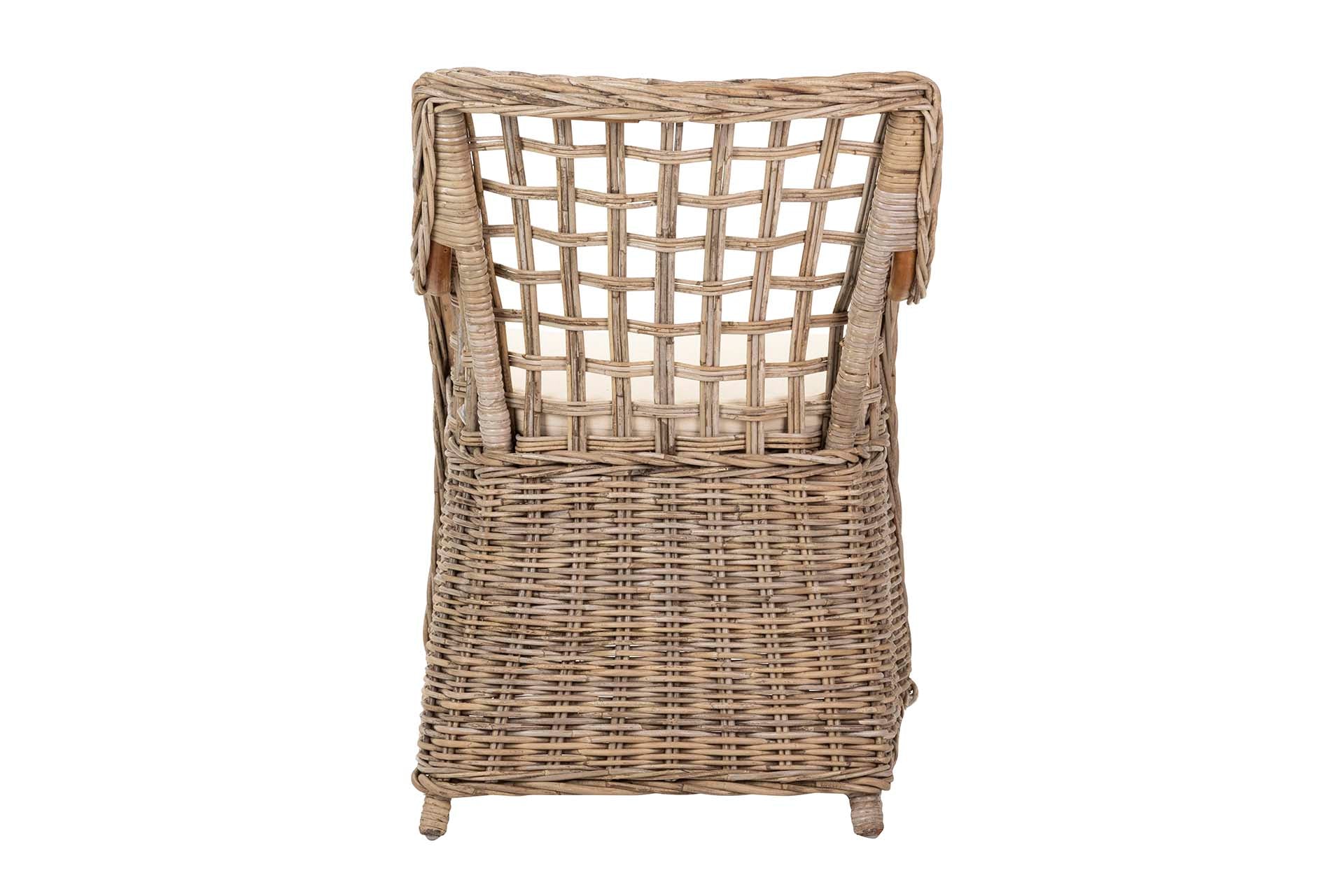 BUTACA CON COJIN RATAN MARRON 63x60x84 CM