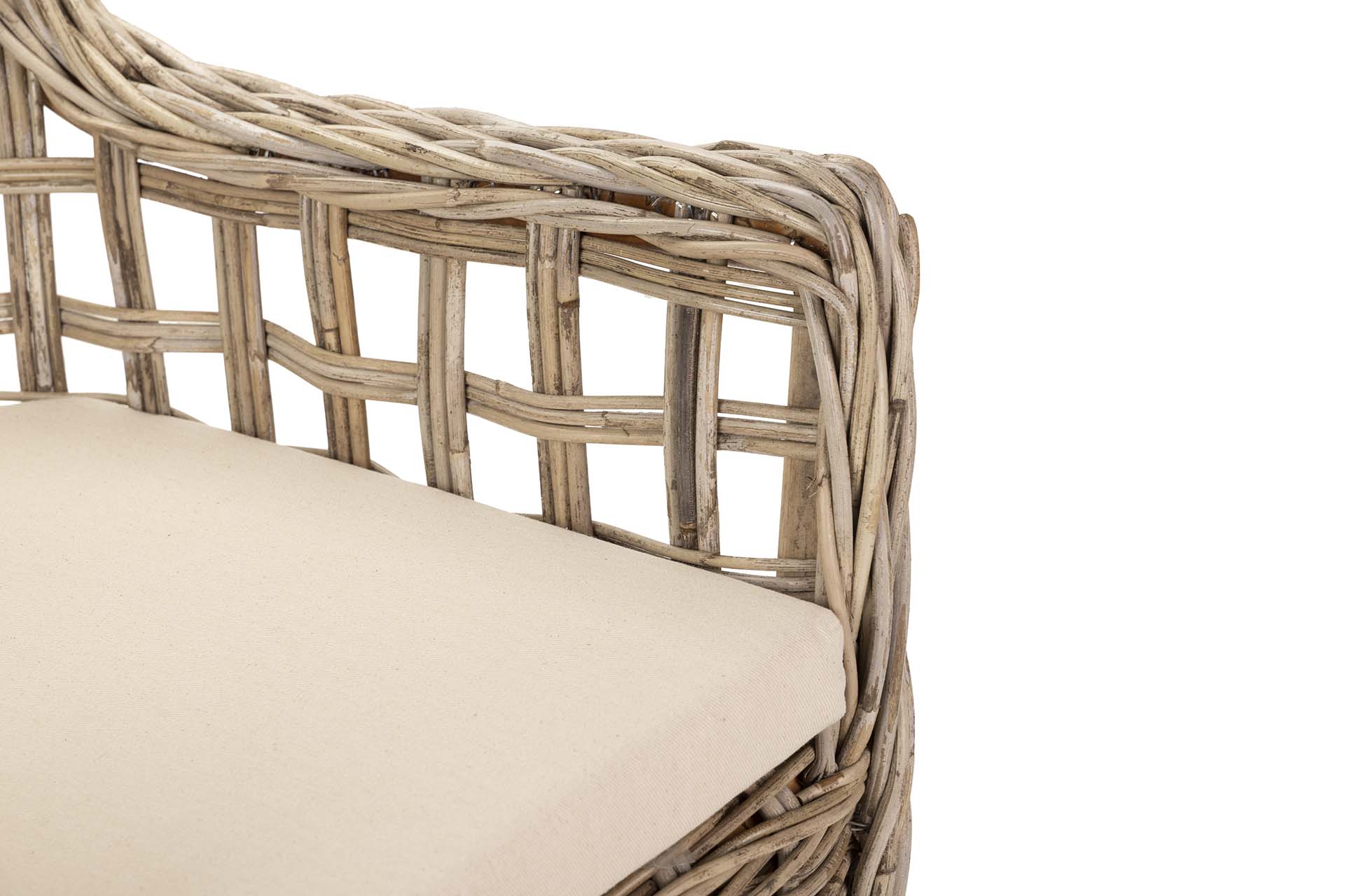 ARMCHAIR WITH BROWN RATTAN CUSHION 64x62x87 CM