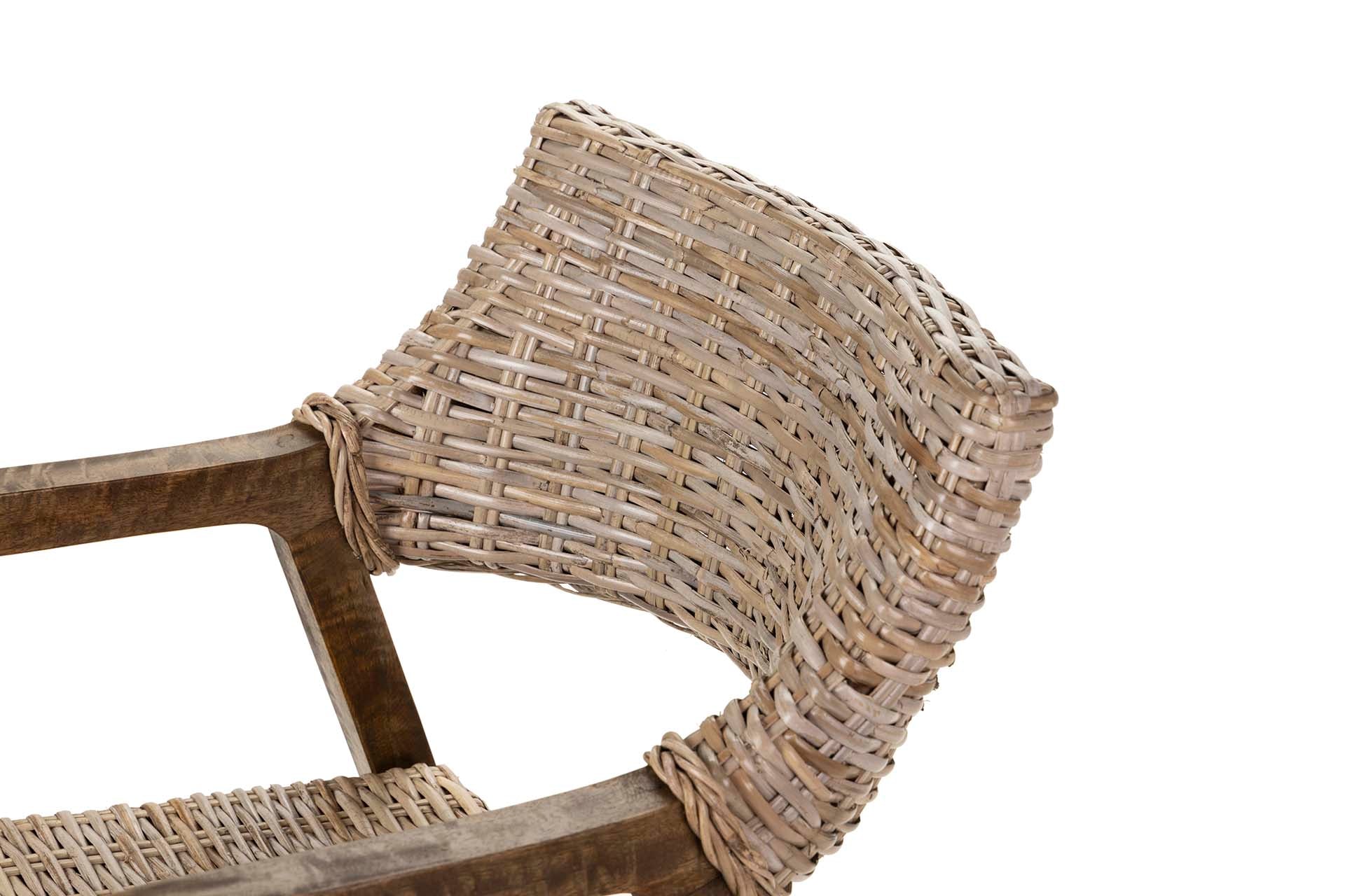 POLTRONA DE RATTAN DE MADEIRA MARROM 54x57x81 CM