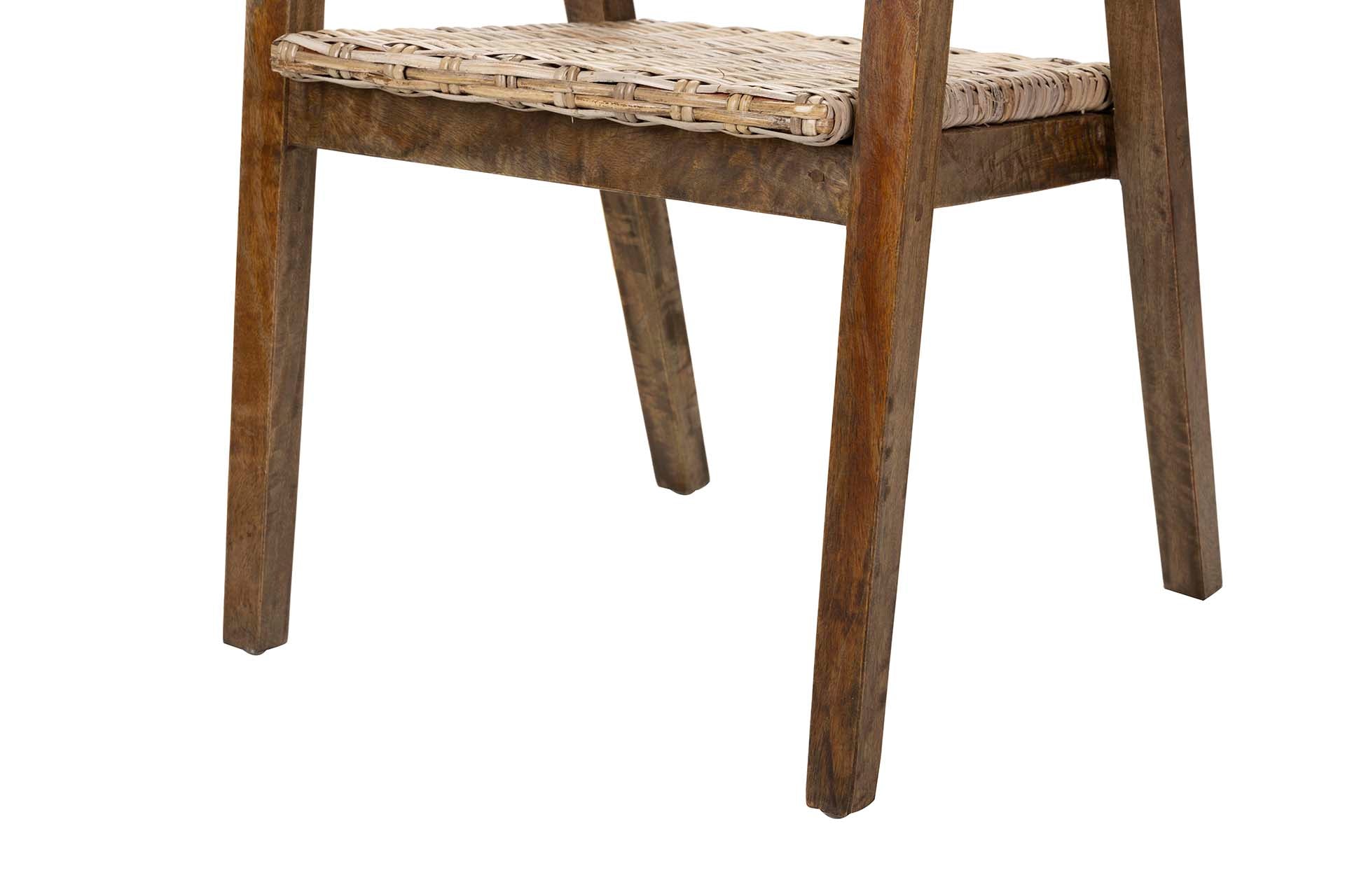 POLTRONA DE RATTAN DE MADEIRA MARROM 54x57x81 CM