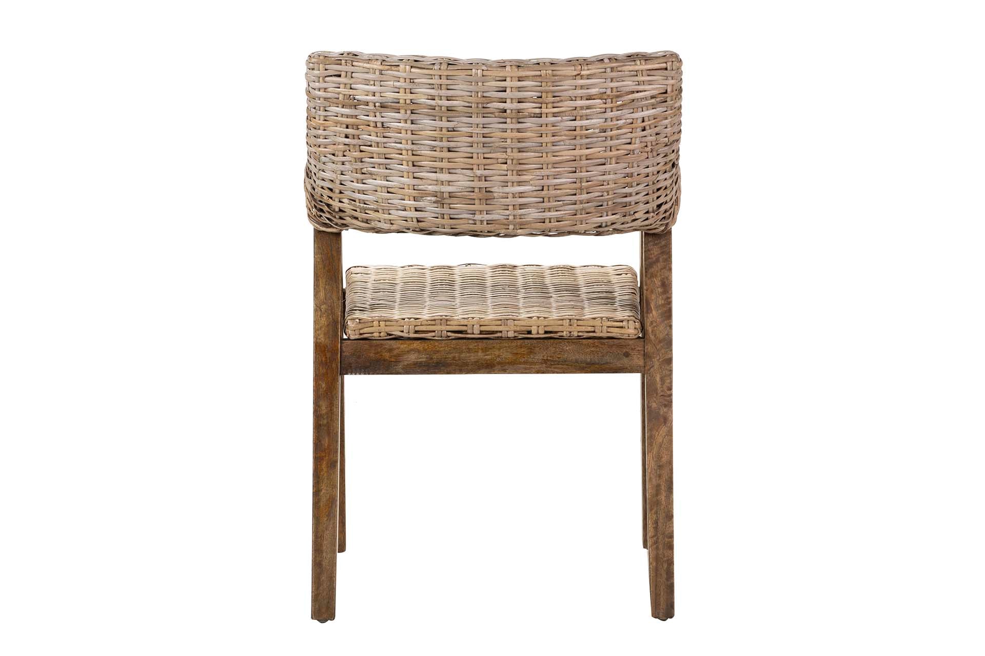 POLTRONA DE RATTAN DE MADEIRA MARROM 54x57x81 CM