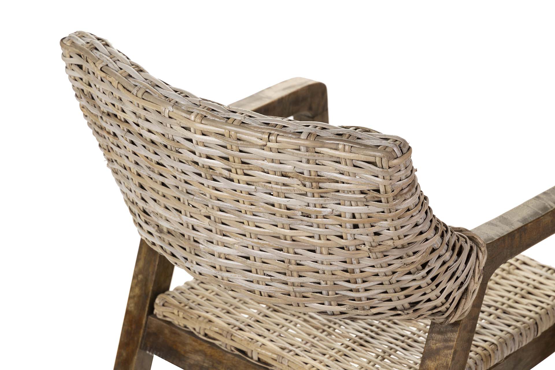 POLTRONA DE RATTAN DE MADEIRA MARROM 54x57x81 CM