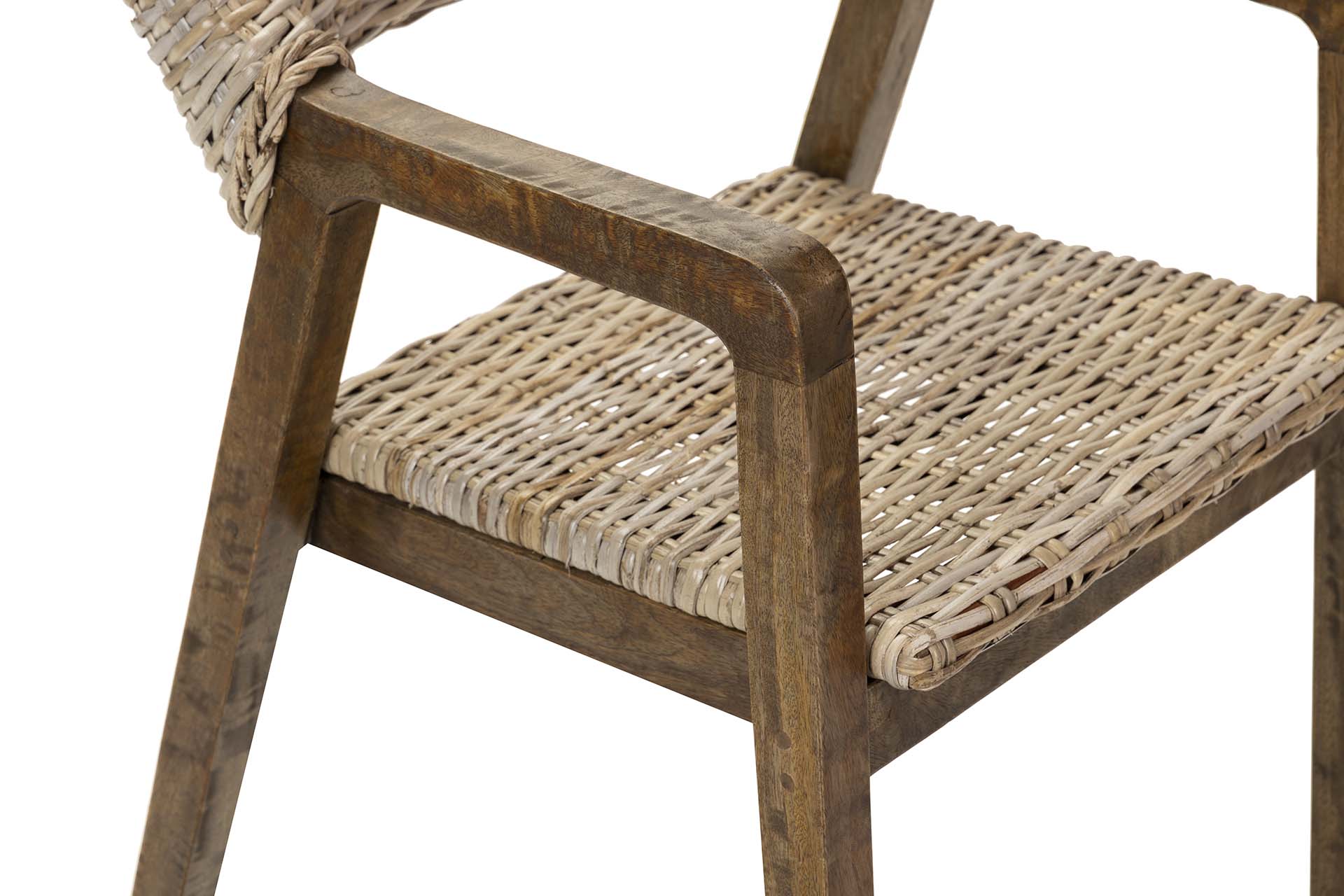 POLTRONA DE RATTAN DE MADEIRA MARROM 54x57x81 CM