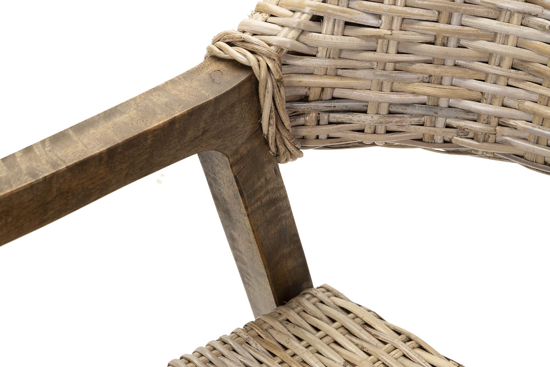 POLTRONA DE RATTAN DE MADEIRA MARROM 54x57x81 CM