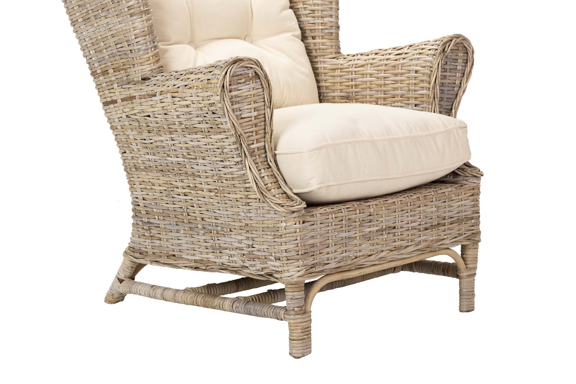 RATTAN ARMCHAIR WITH CUSHION 83x78x95 CM