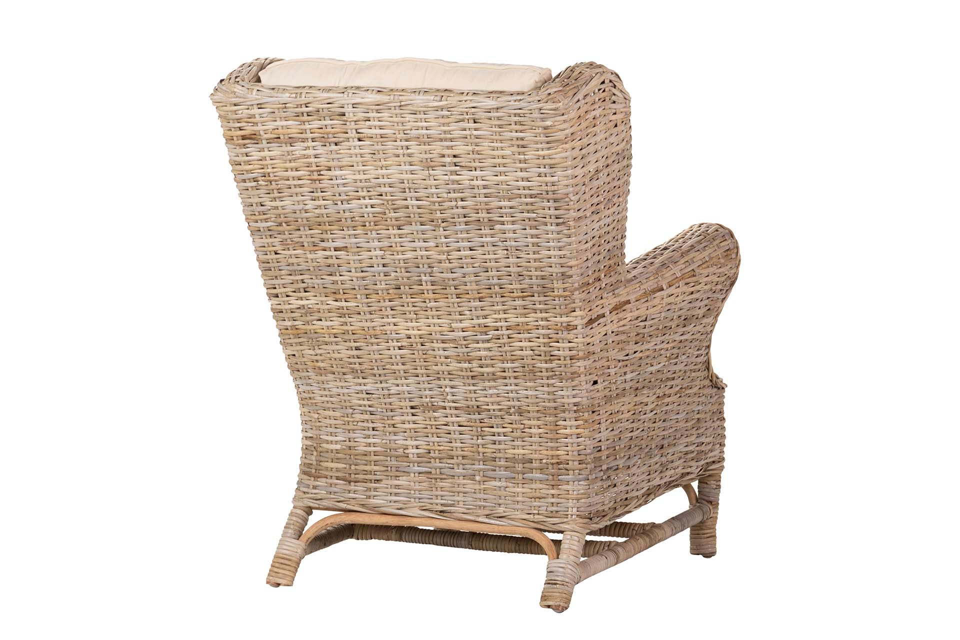 RATTAN ARMCHAIR WITH CUSHION 83x78x95 CM