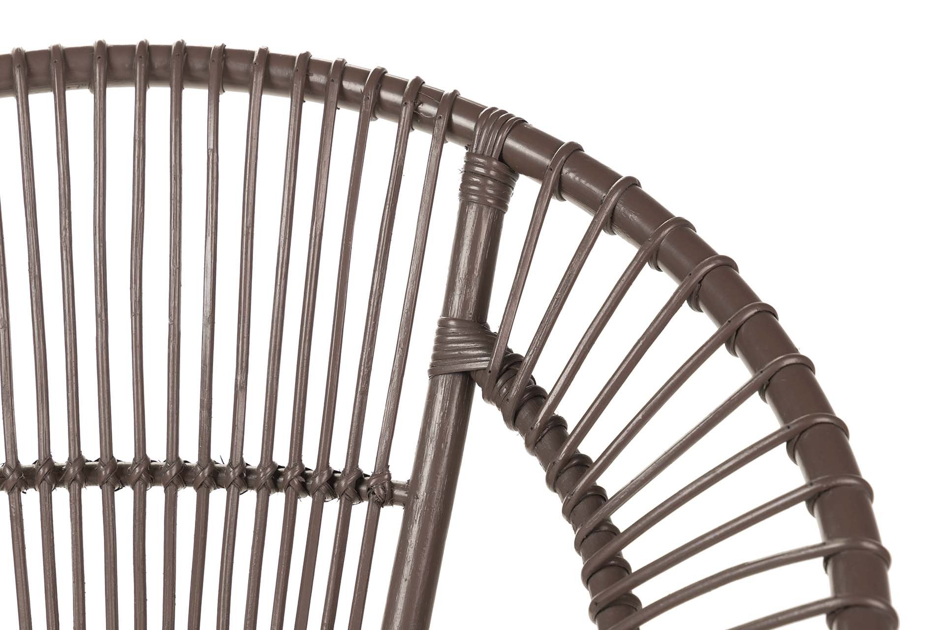 RATTAN METAL CHAIR WITH WHITE CUSHION 72x60x87 CM