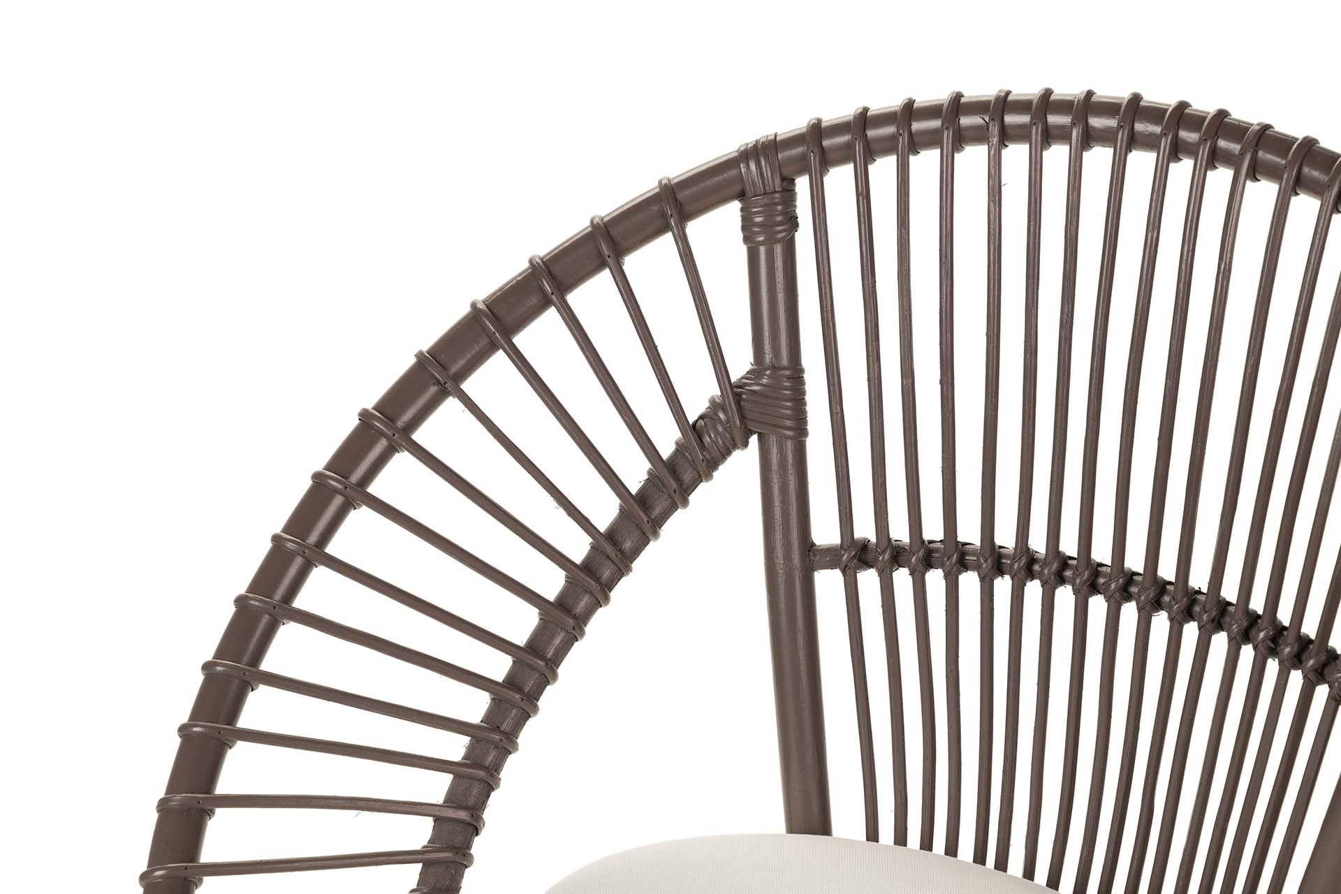 RATTAN METAL CHAIR WITH WHITE CUSHION 72x60x87 CM