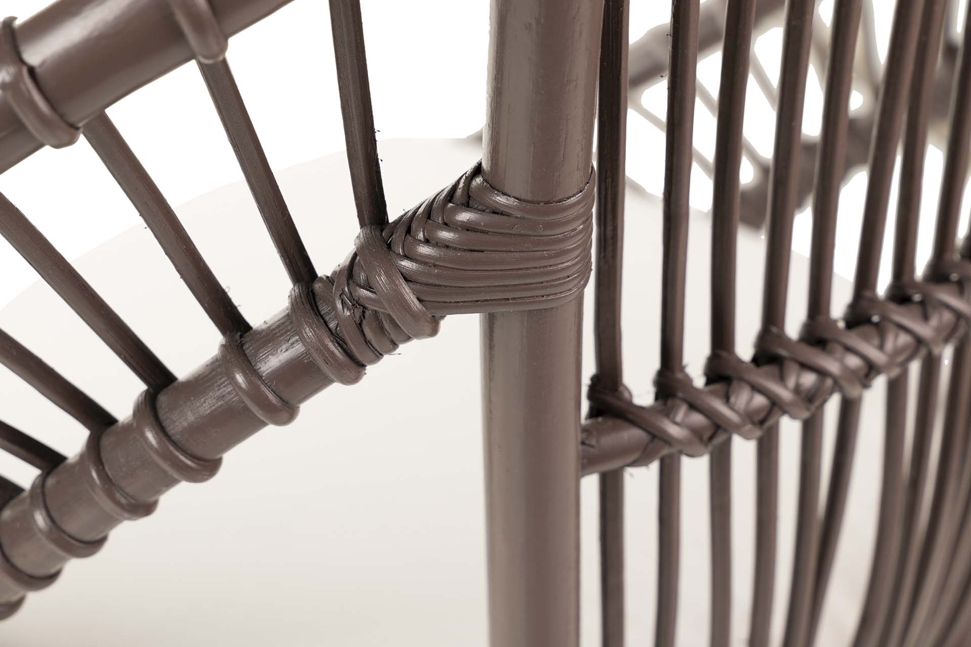RATTAN METAL CHAIR WITH WHITE CUSHION 72x60x87 CM