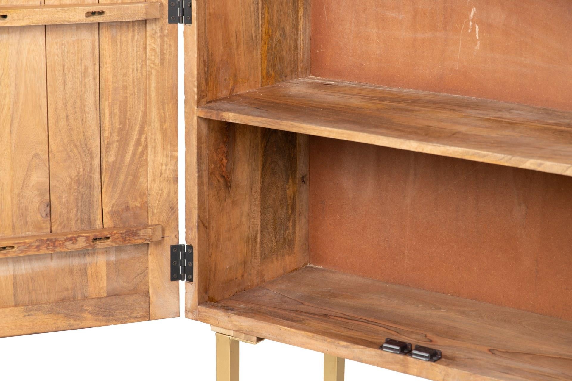 HIGH WOODEN CABINET WITH METAL HANDLE 88x40x160 CM
