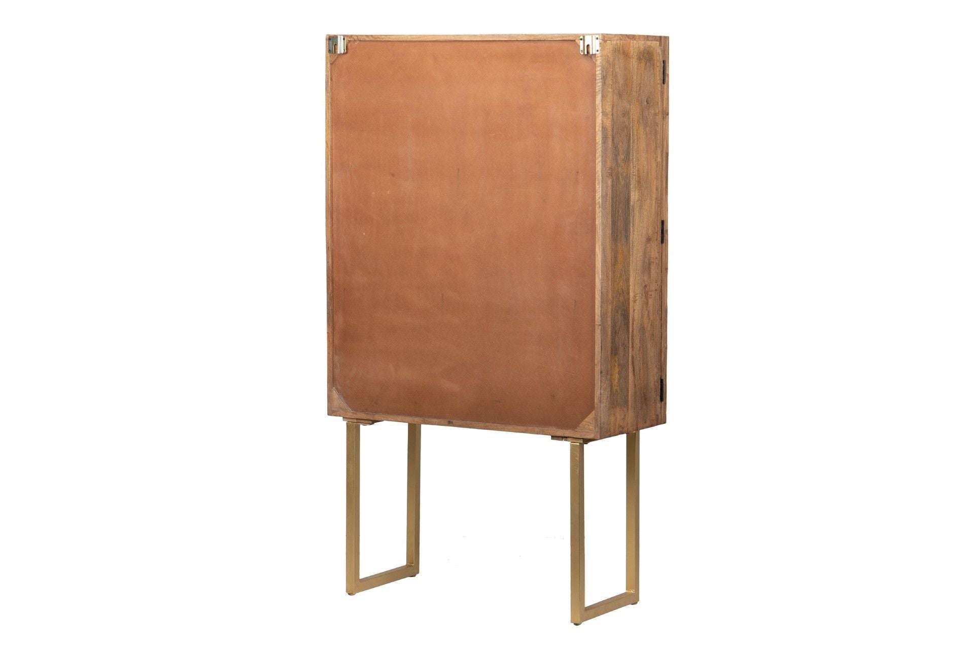 CABINET ALTO MADERA MANGO METAL 88x40x160 CM