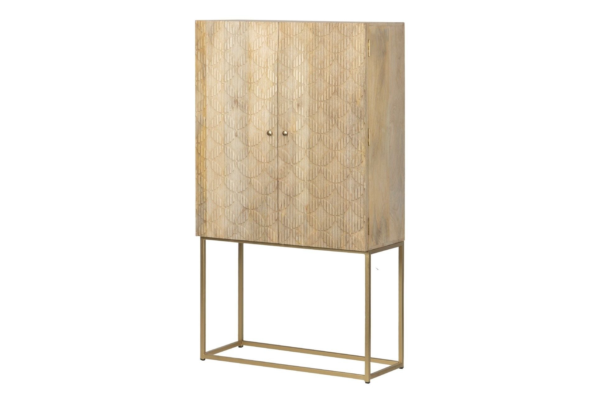 CABINET ALTO MADERA MANGO-METAL 90x40x165 CM