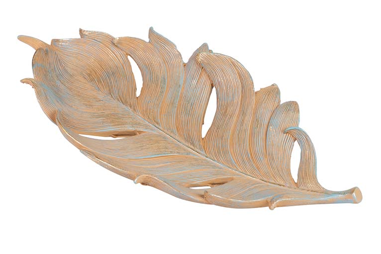 Centro de mesa de folha de resina 39x18x5 cm