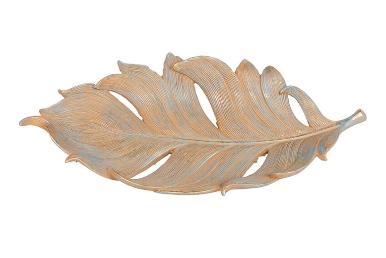 Centro de mesa de folha de resina 39x18x5 cm