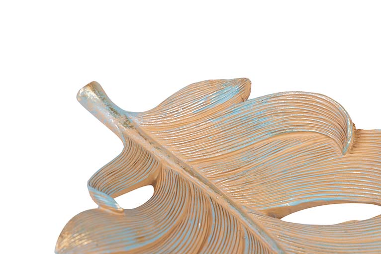 Centro de mesa de folha de resina 39x18x5 cm