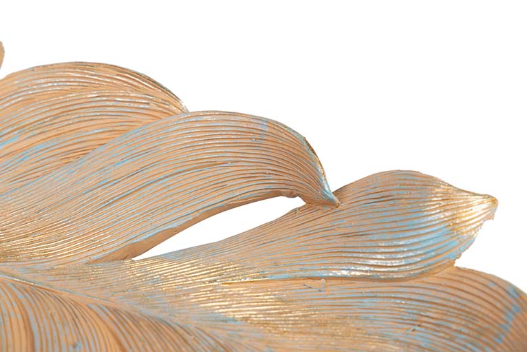 Centro de mesa de folha de resina 39x18x5 cm