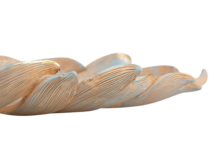 Centro de mesa de folha de resina 39x18x5 cm