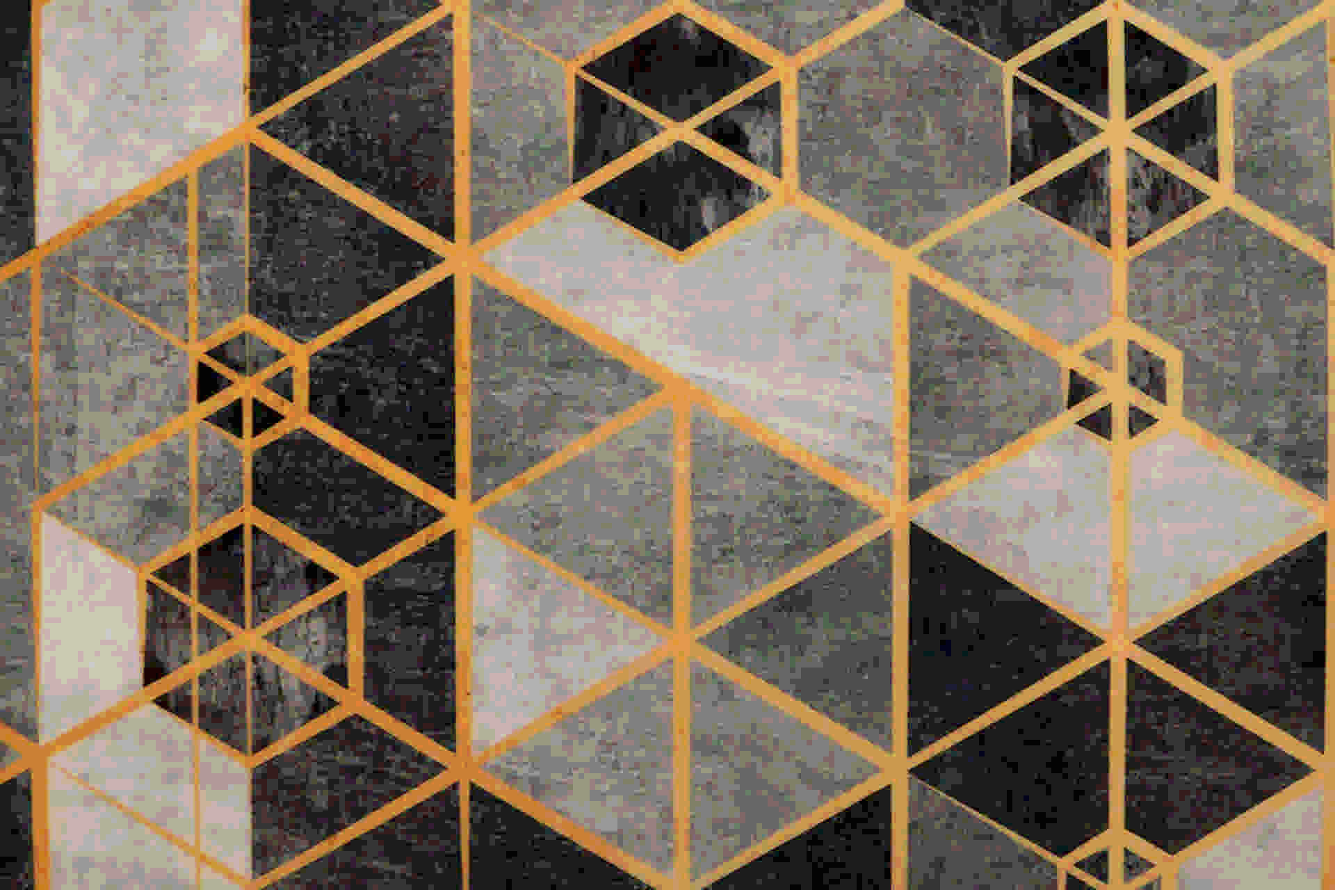 CONJUNTO DE 4 PINTURAS ABSTRATAS IMPRESSAS 40x2,8x40 CM