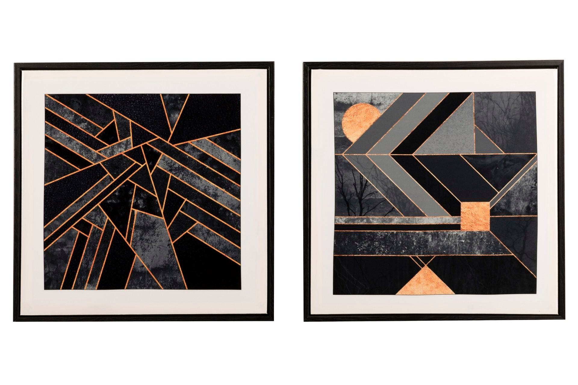 SET OF 4 ABSTRACT PRINT PAINTINGS 40x2.8x40 CM
