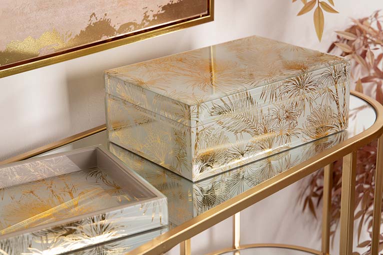 BANDEJA CRISTAL IMPRESION FOIL 26x18x3 CM