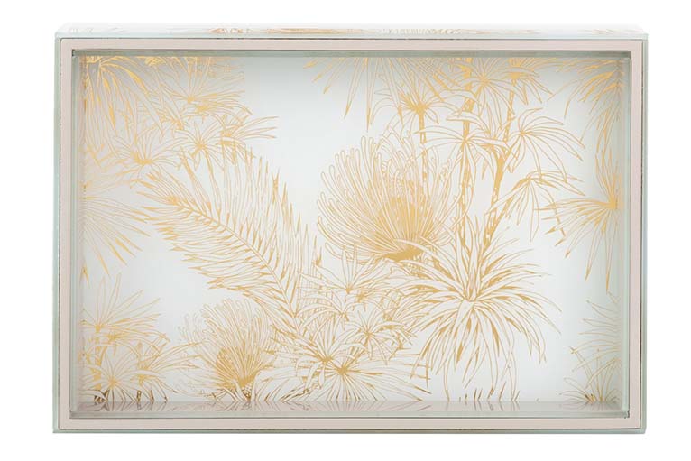 BANDEJA CRISTAL IMPRESION FOIL 26x18x3 CM