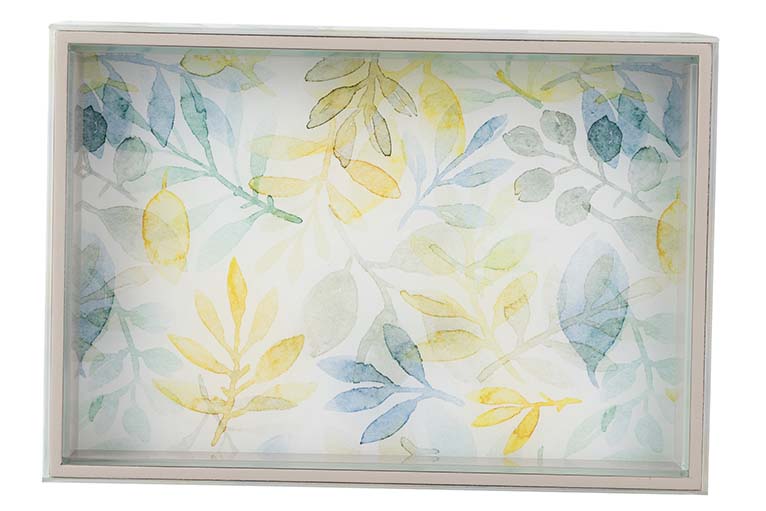 BANDEJA CRISTAL IMPRESION FOIL 26x18x3 CM