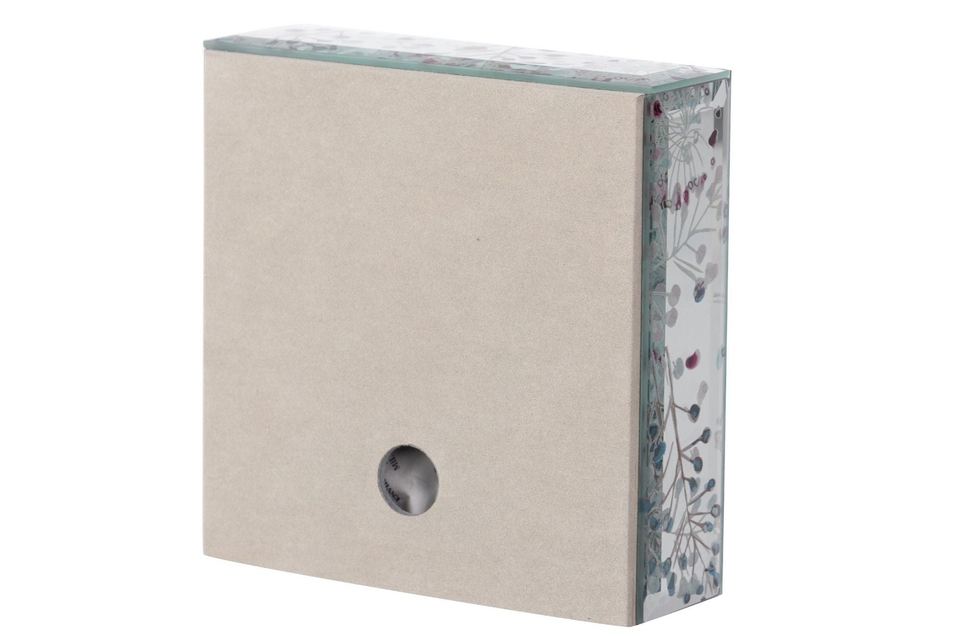 RELÓGIO DE VIDRO IMPRESSO EM FOIL 15x5x15 CM