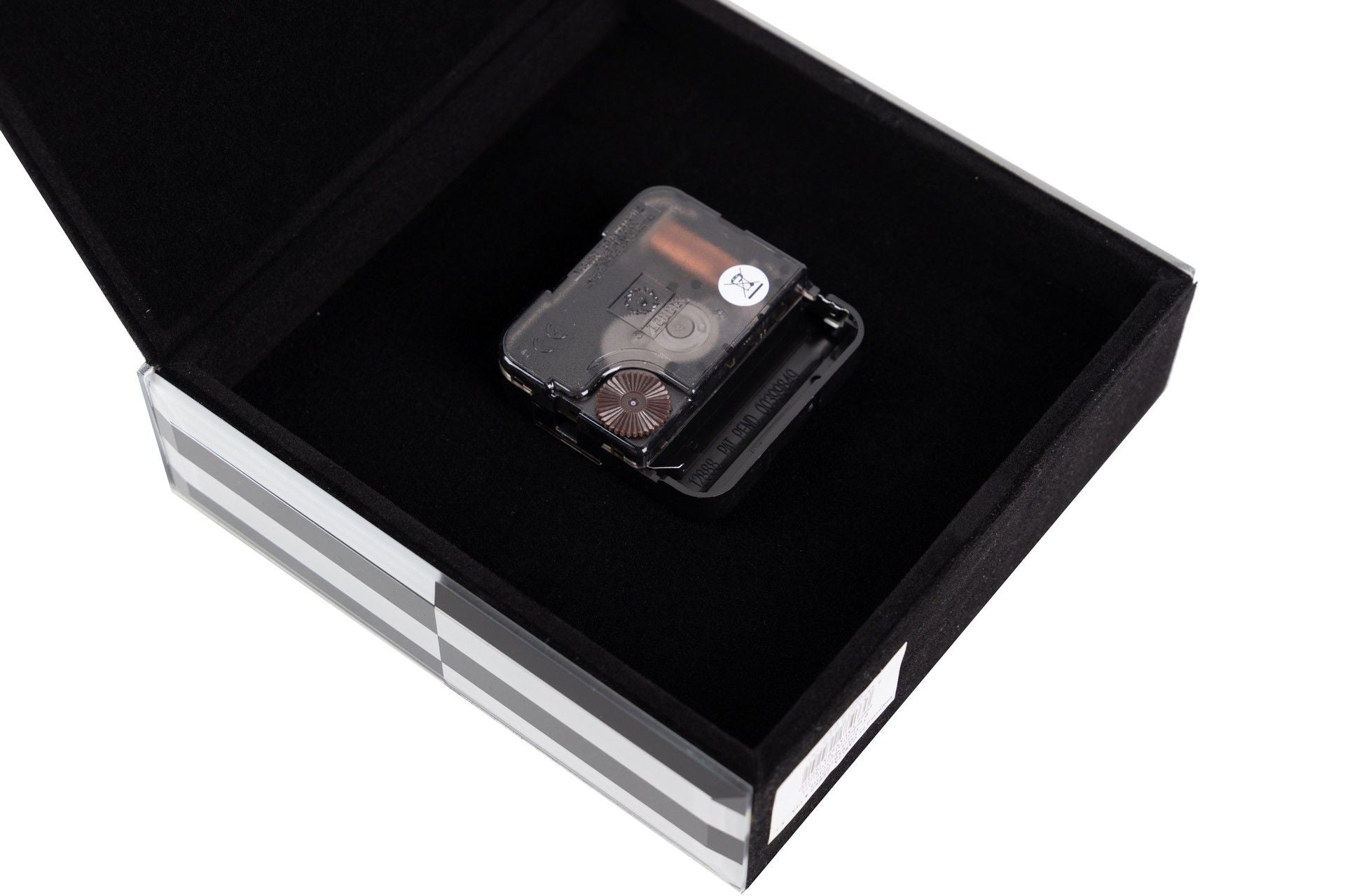 FOIL PRINTED GLASS CLOCK 15x5x15 CM