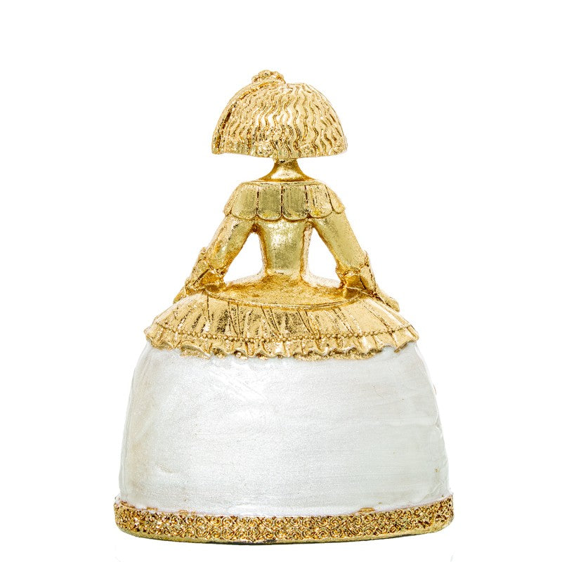Figura Menina 15cm Resina Dorada nácar