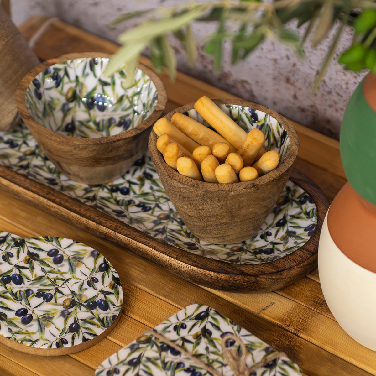 Olive Tray with 3 Bowls