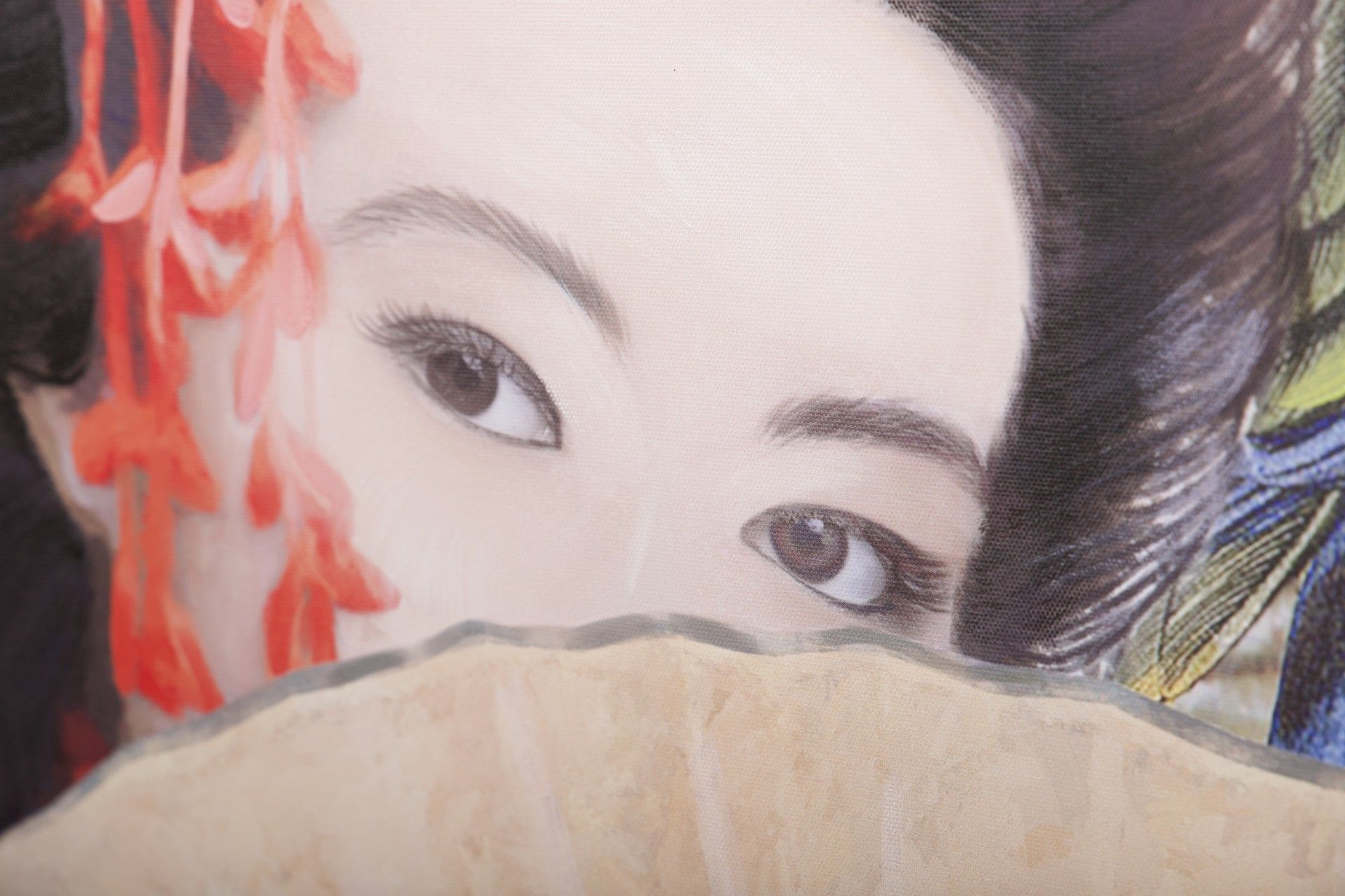 QUADRO DE GEISHA ALMEDRO 80% PINTADO À MÃO 80x5x120CM