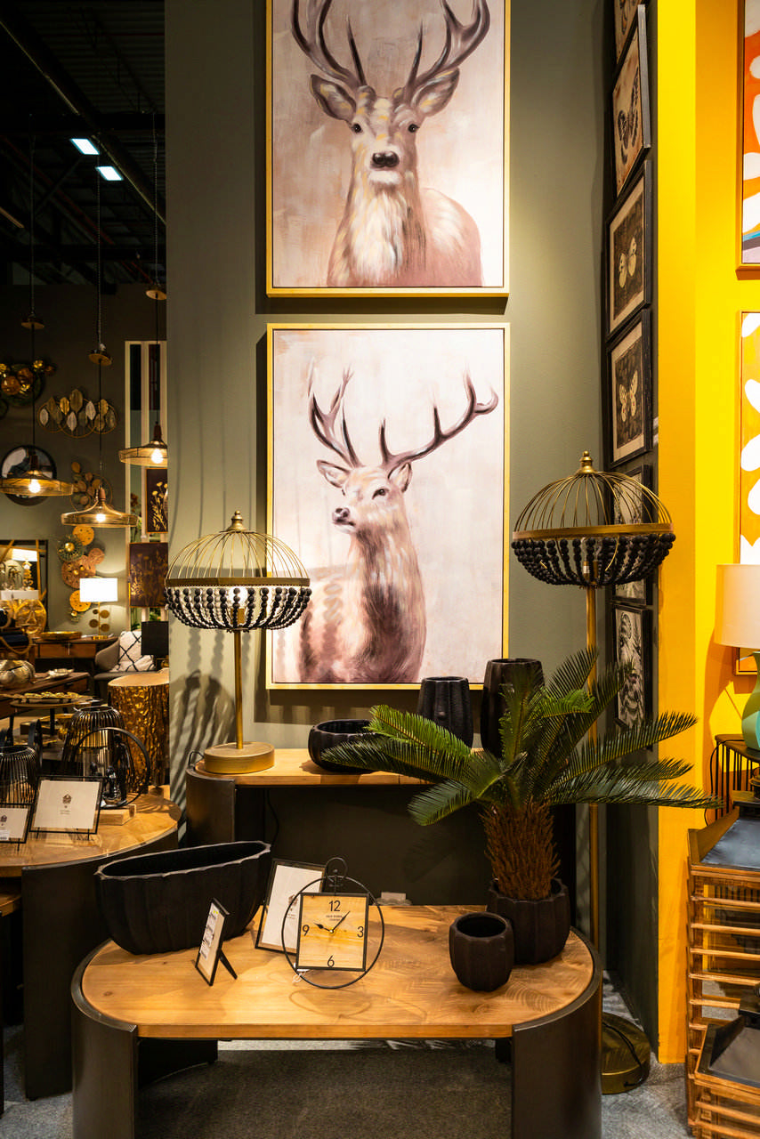 DEER PAINTING WITH FRAME 80x4x120 CM