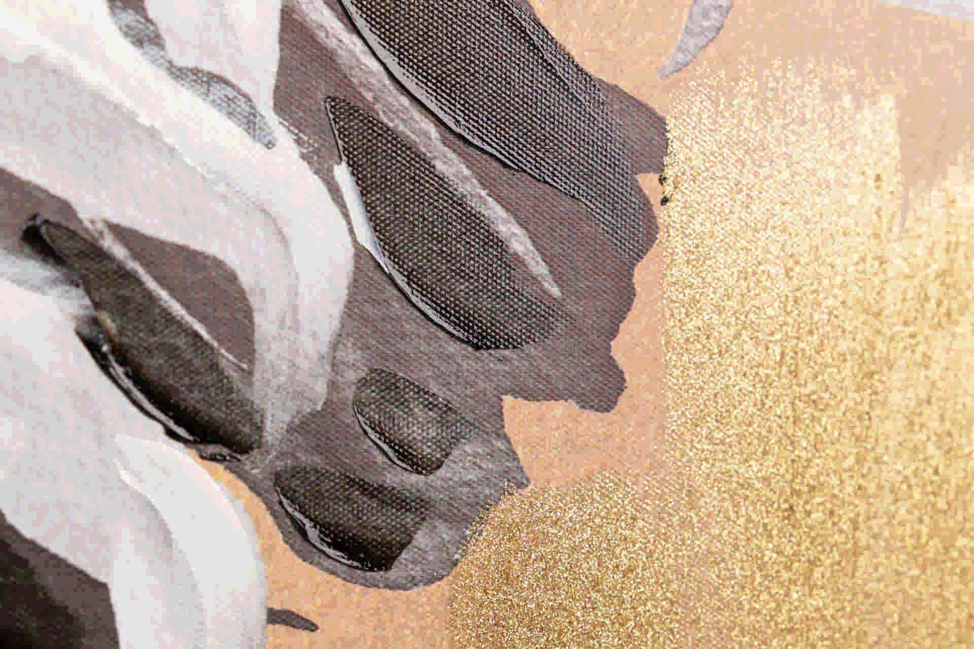 SET OF 2 FLOWER PAINTINGS WITH BLACK FRAME 60x4x80 CM