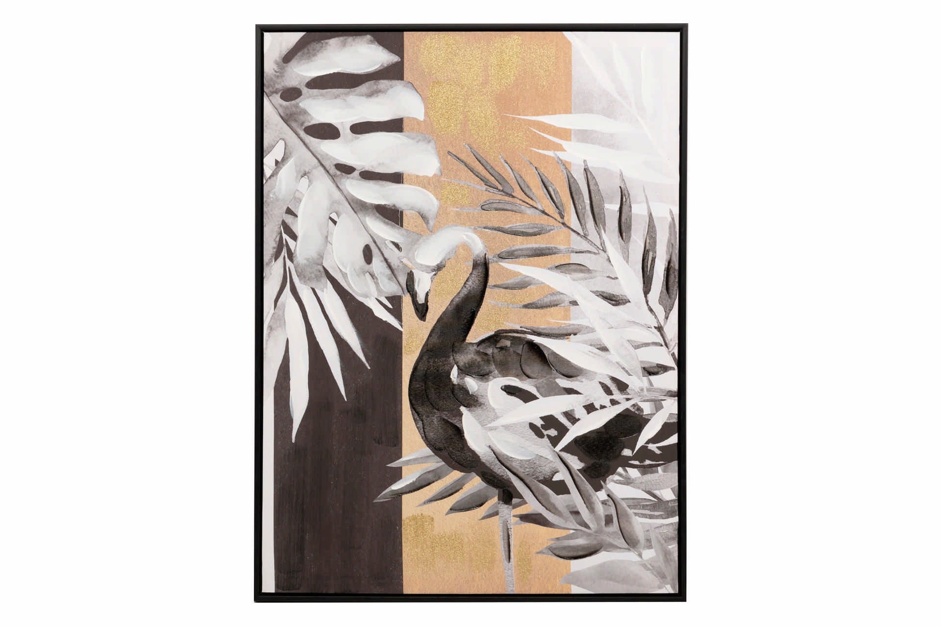 SET OF 2 FLOWER PAINTINGS WITH BLACK FRAME 60x4x80 CM