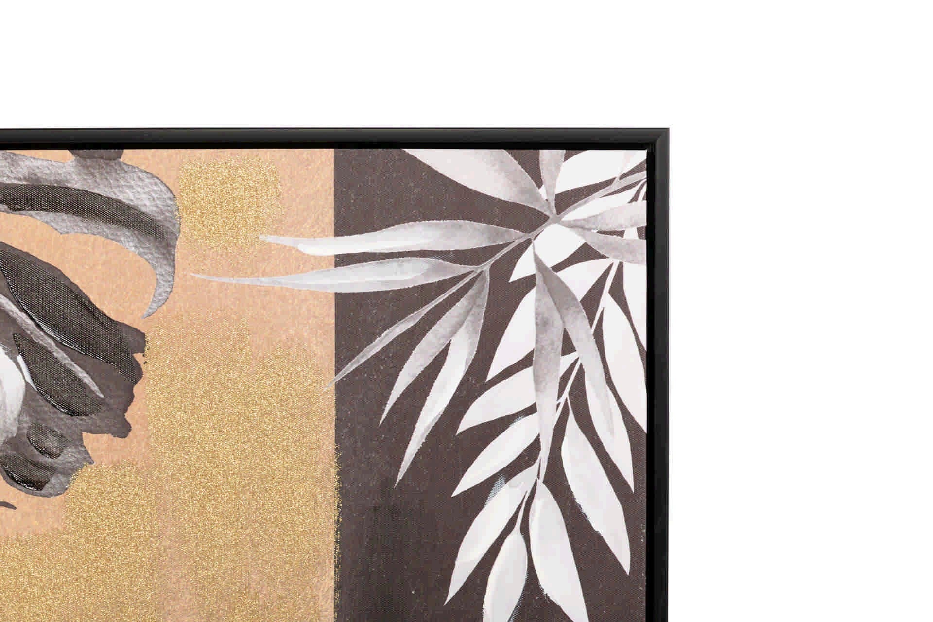 SET OF 2 FLOWER PAINTINGS WITH BLACK FRAME 60x4x80 CM