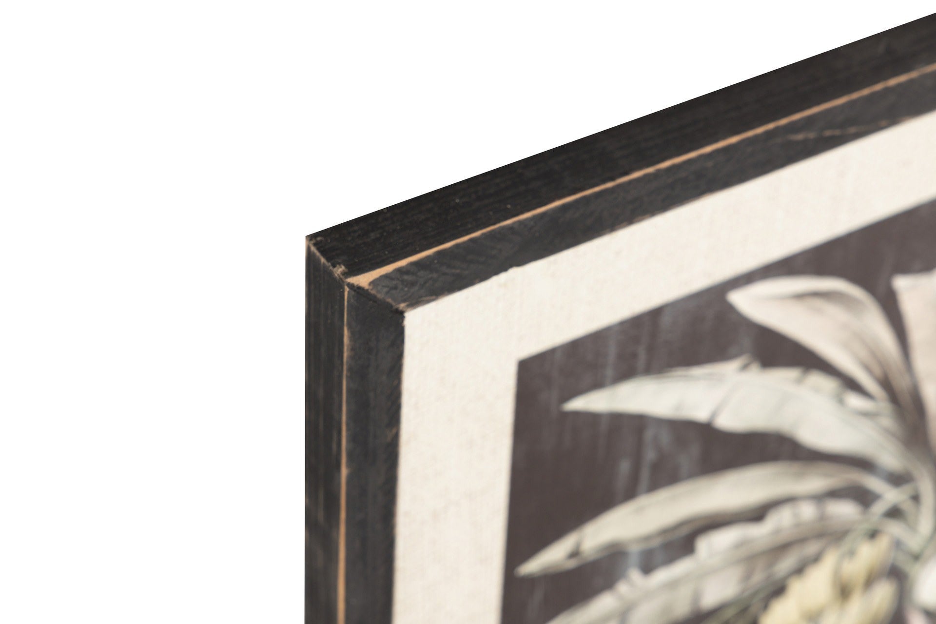 SET OF 2 PALM TREES PAINTINGS WITH BLACK FRAME 39x2x39 CM