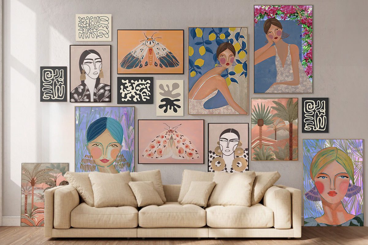 CONJUNTO DE 2 QUADROS DE BORBOLETAS COM MOLDURA PRETA 90x4x60 CM