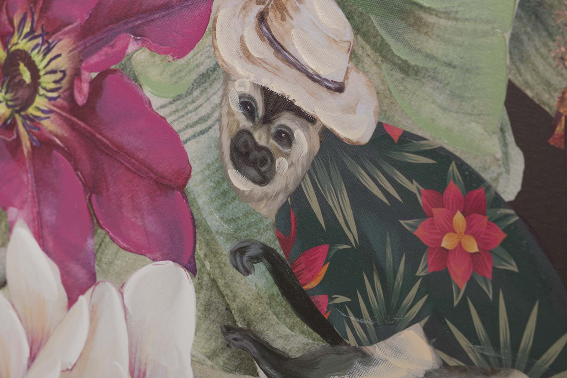 SET 2 CUADROS MACACOS CON MARCO DORADO 60x4x80 CM