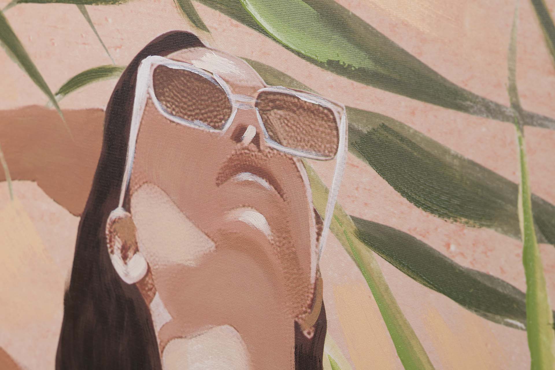 PINTURA DE MULHER COM MOLDURA NATURAL 80x4x120 CM