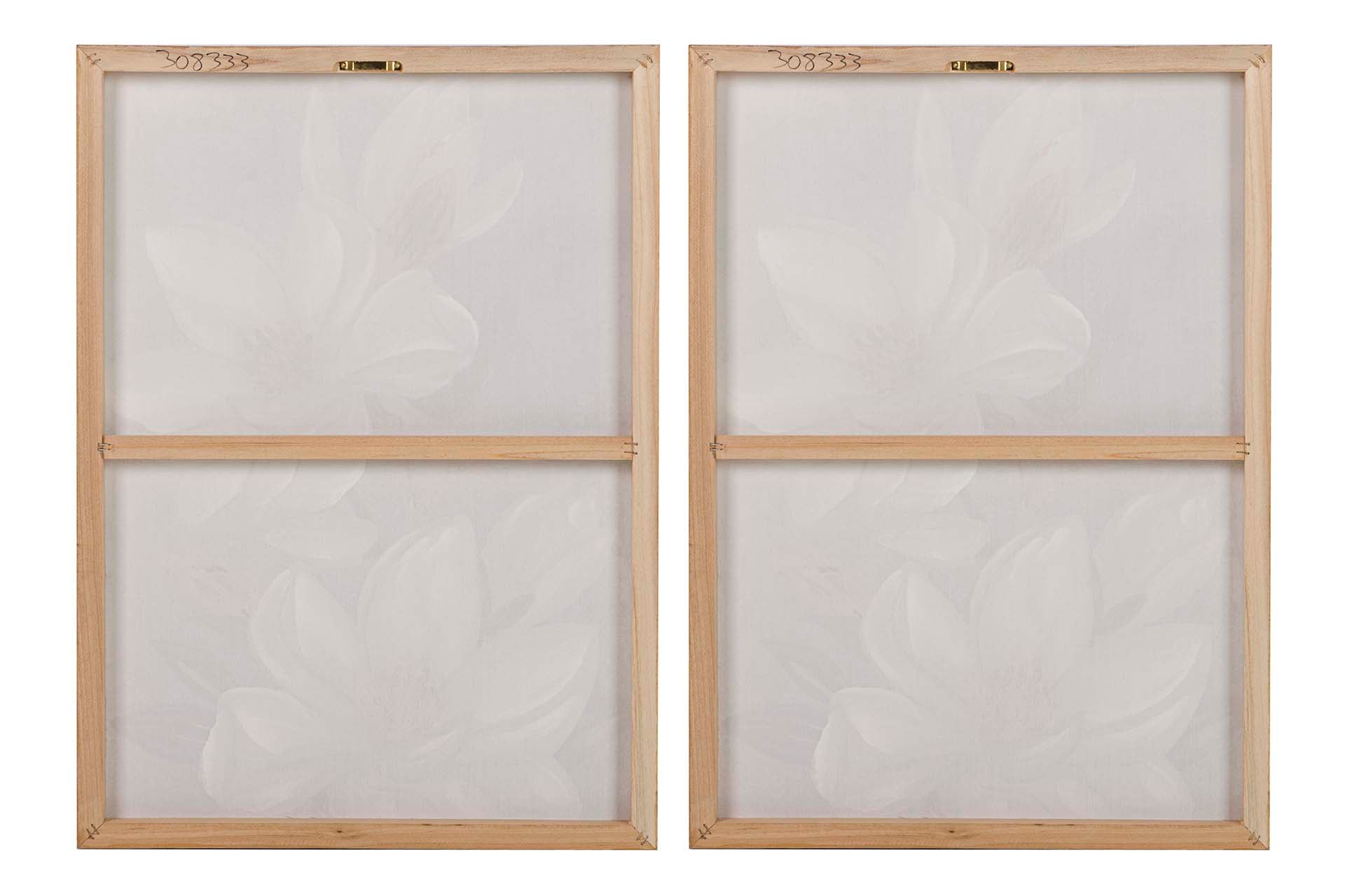 SET OF 2 FLOWER CANVASES 40% HAND PAINTED 50x3x70 CM