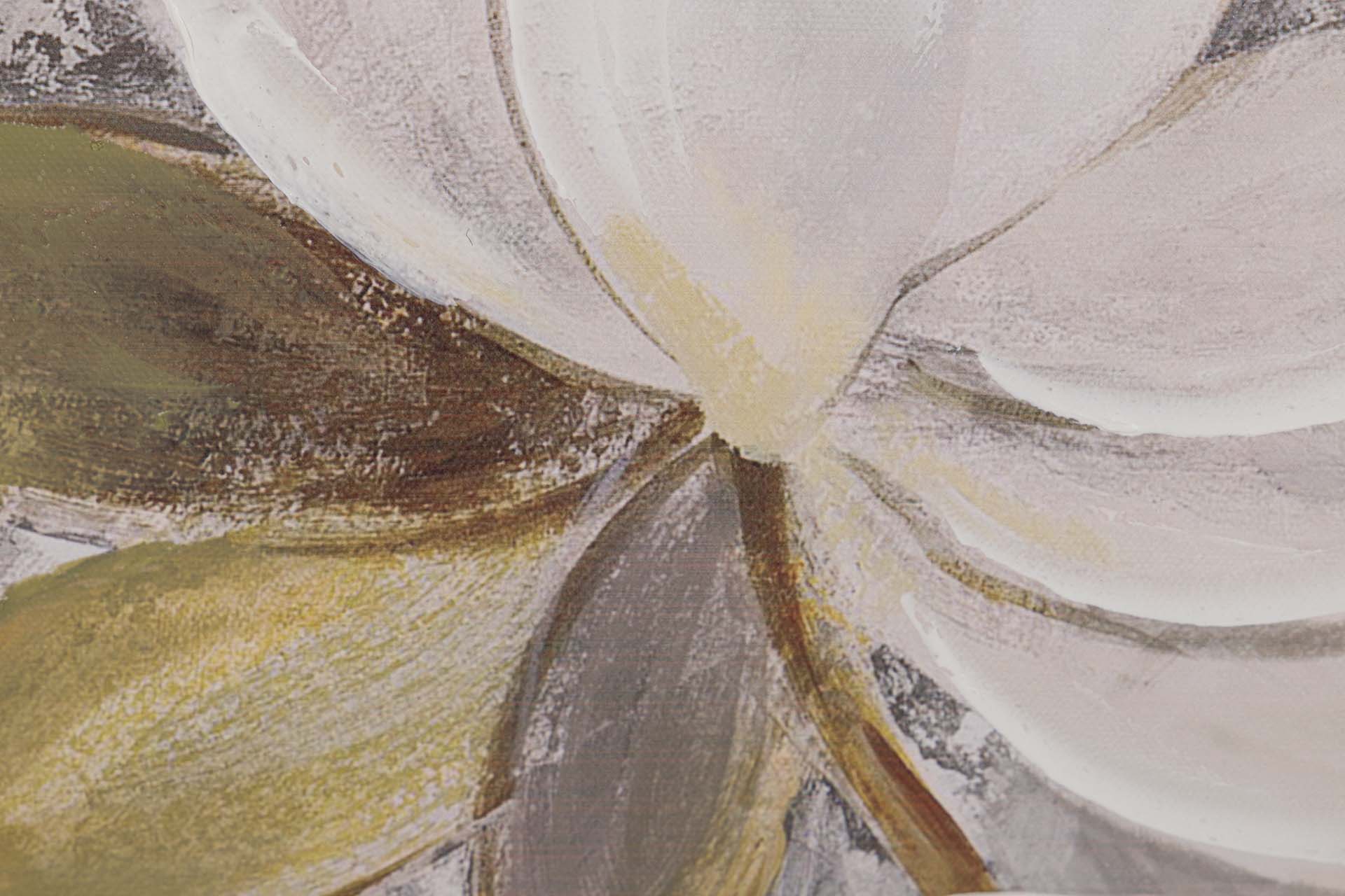CONJUNTO DE 2 TELAS DE FLORES 40% PINTADA À MÃO 60x3x60 CM