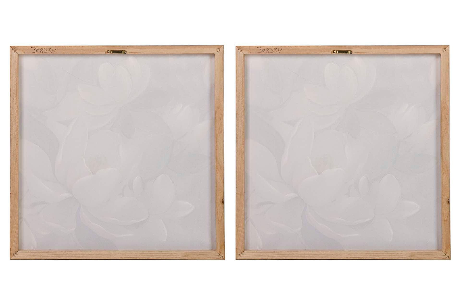 SET OF 2 FLOWER CANVASES 40% HAND PAINTED 60x3x60 CM