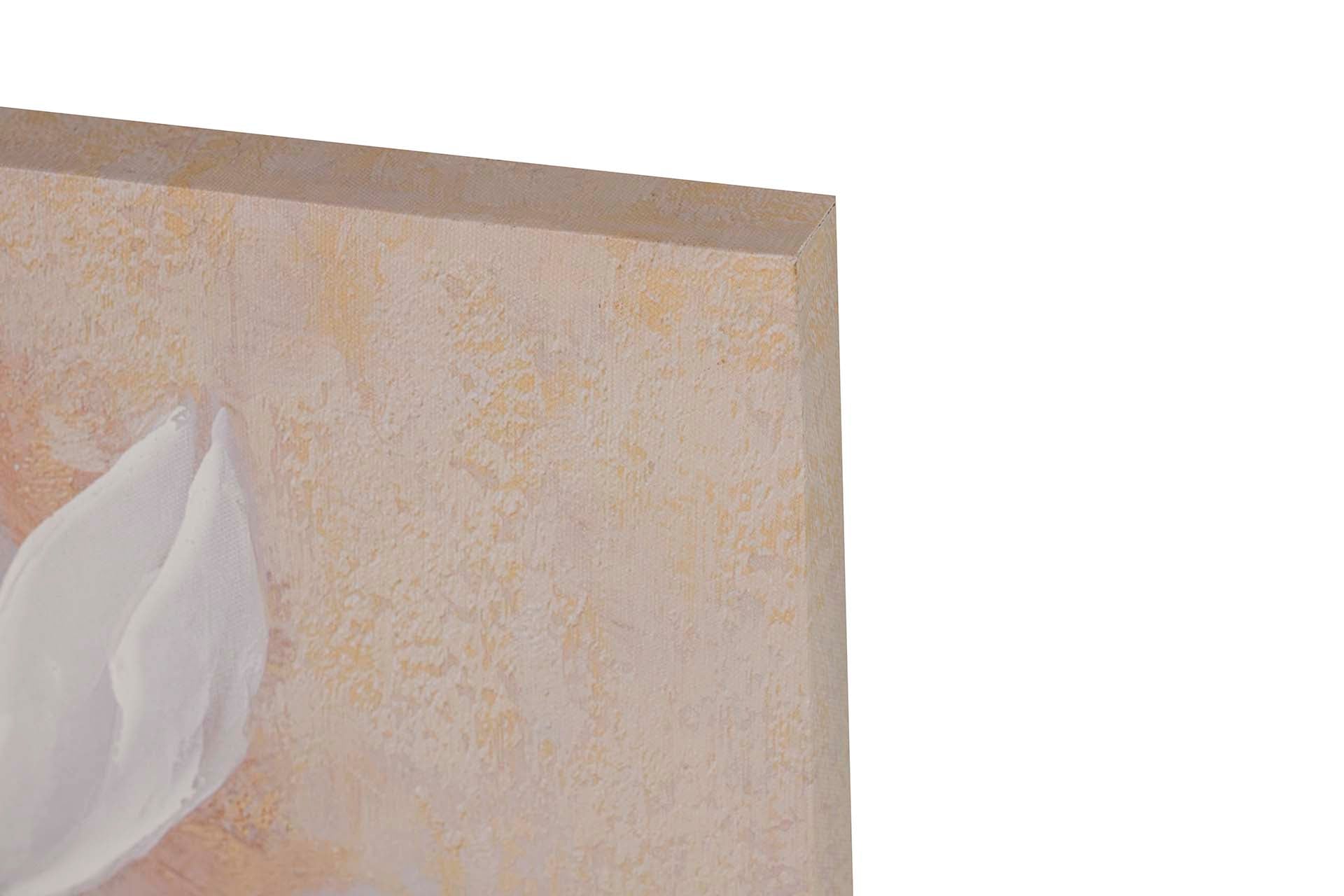 SET OF 2 FLOWER CANVASES 40% HAND PAINTED 50x3x70 CM