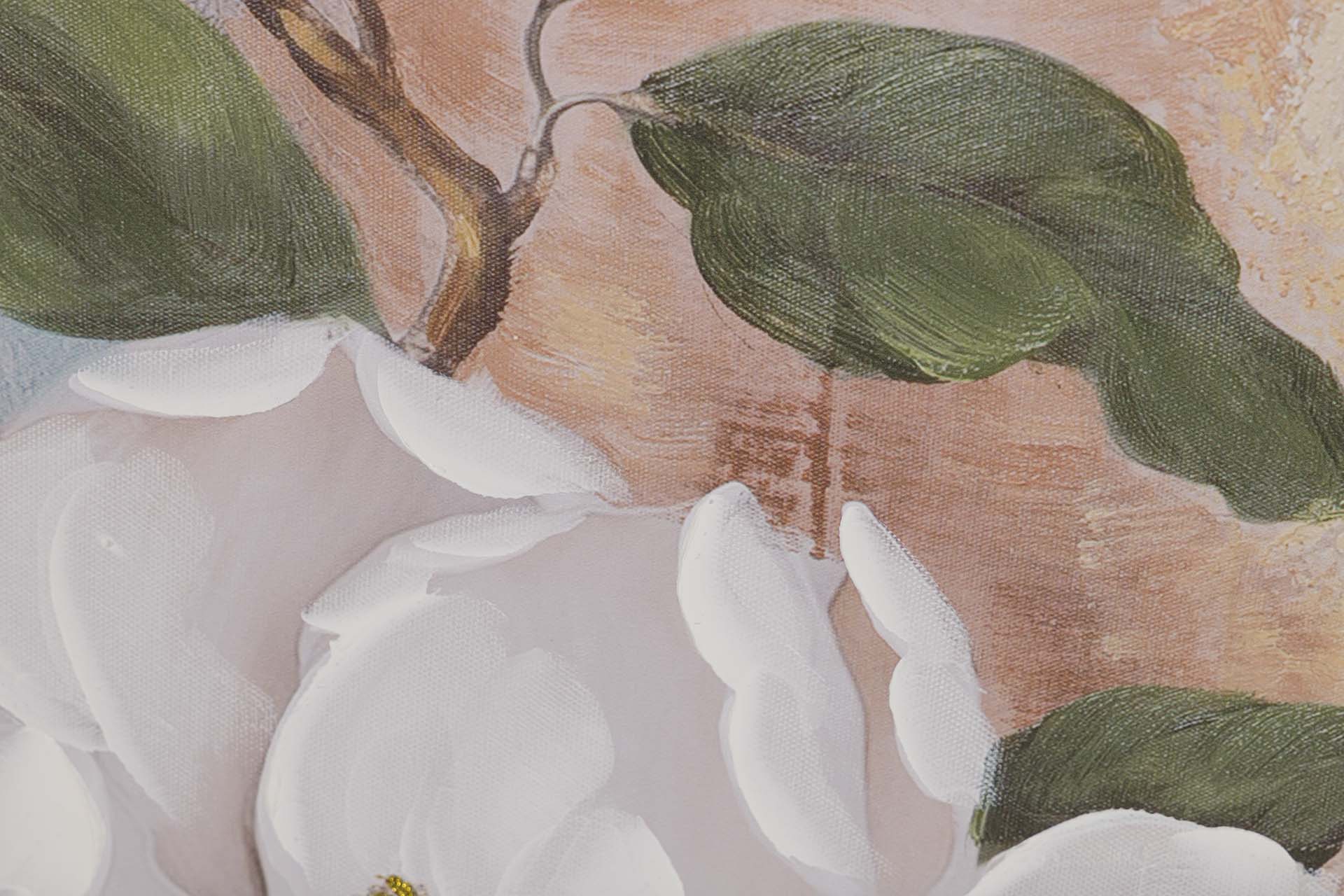 SET OF 2 FLOWER CANVASES 40% HAND PAINTED 50x3x70 CM